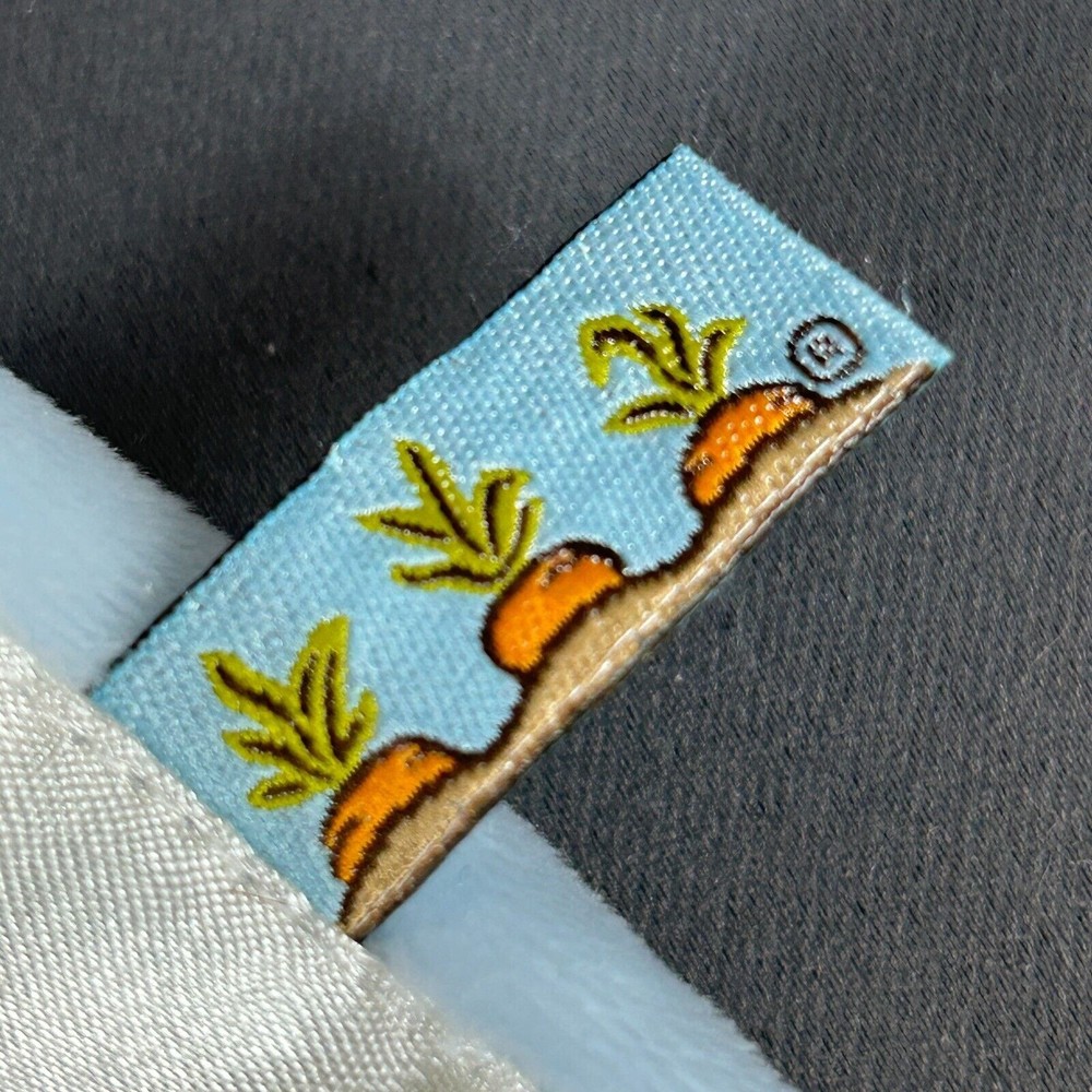 Bunnies by the Bay white Bunny Bud Buddy Security Blanket Lovey Blue Satin Trim - Picture 3 of 9